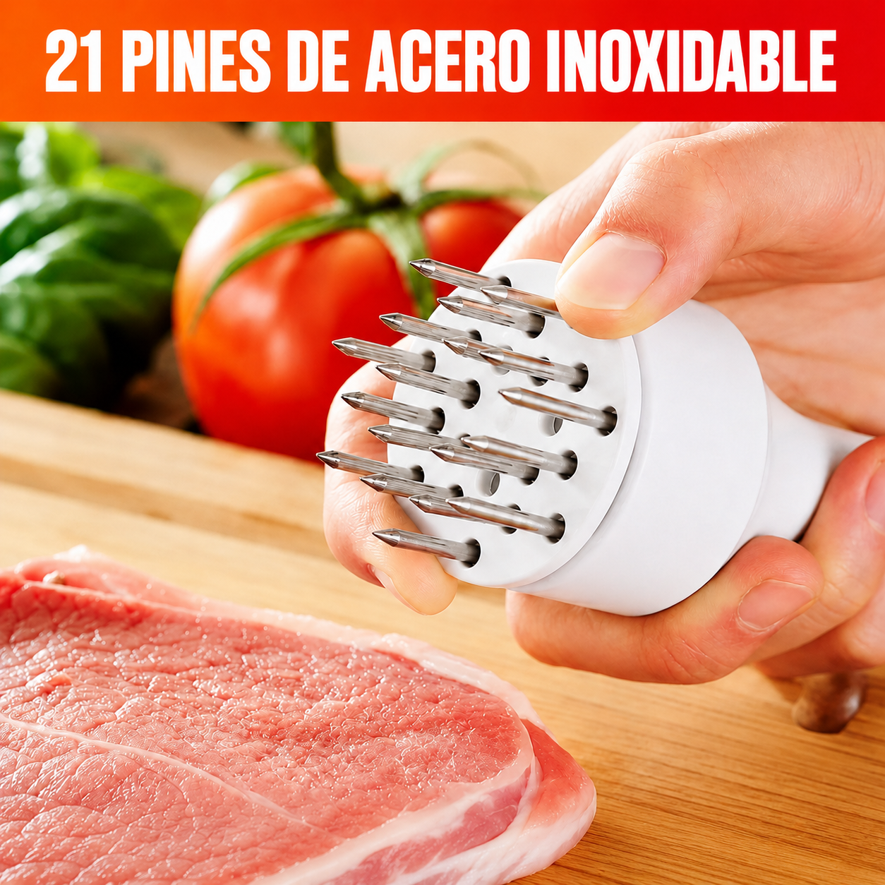 TiernaMax™ — Ablandador y Adobador Manual para Carne