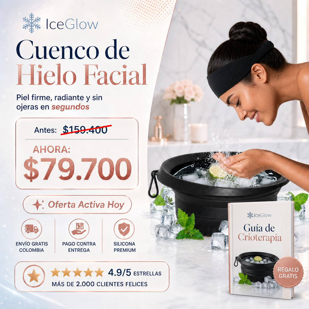 IceGlow™ - Cuenco de Silicona para Crioterapia y Baño de Hielo Facial