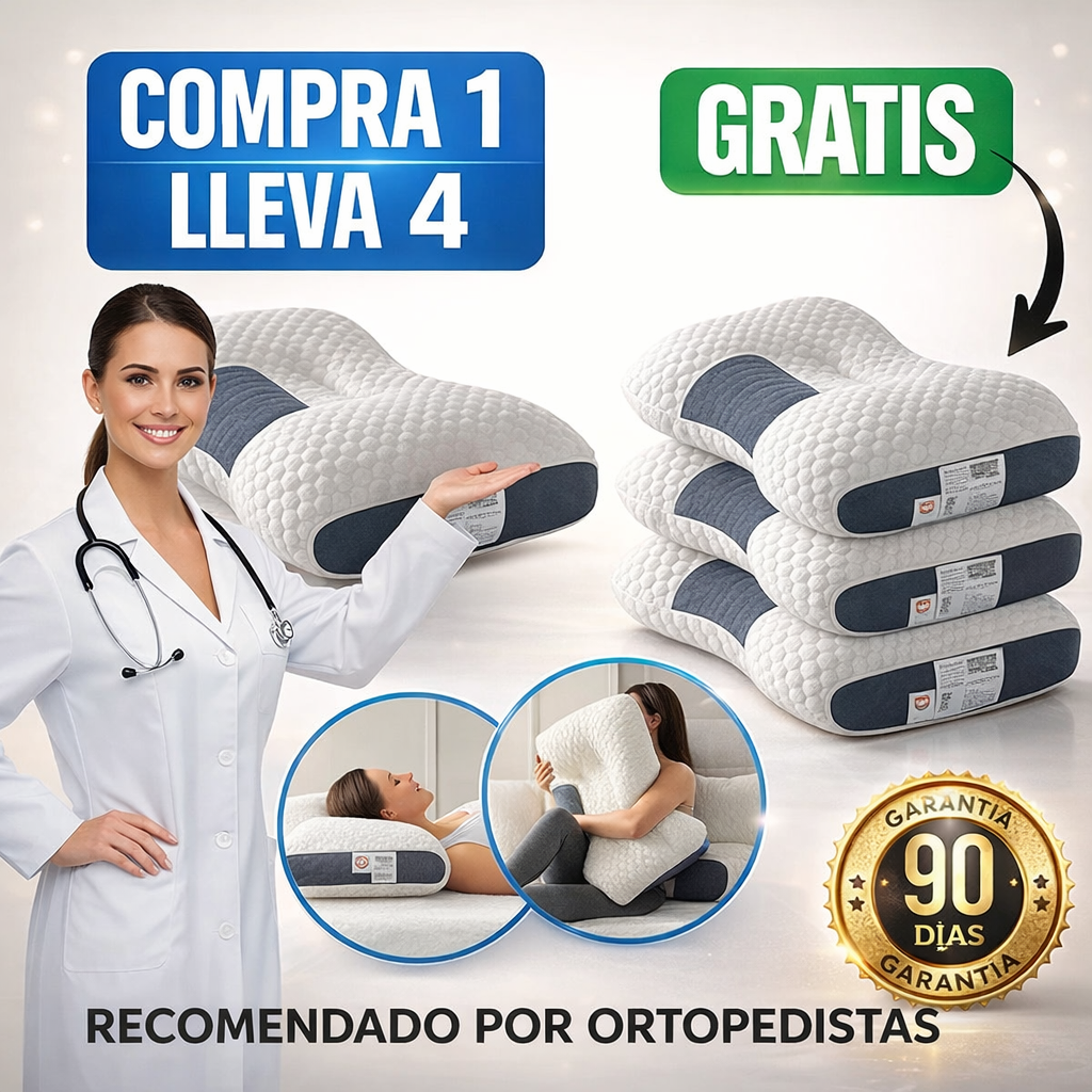 [🔥ÚLTIMO DÍA PROMO] COMPRA 1 LLEVA 4: Almohadas Ortopédicas TechConfort