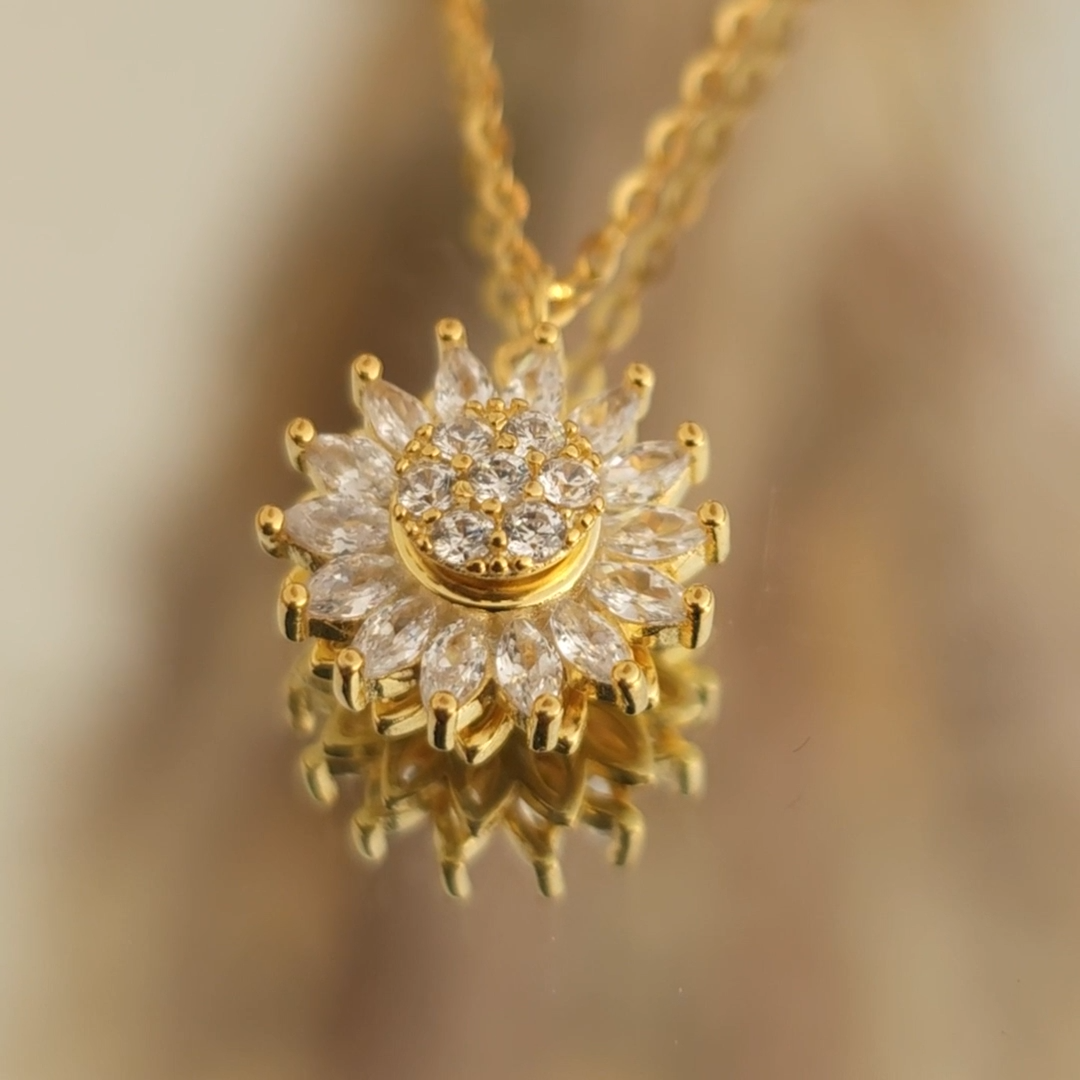 Collar Girasol Giratorio: elegancia, detalle y una presentación que enamora🌻