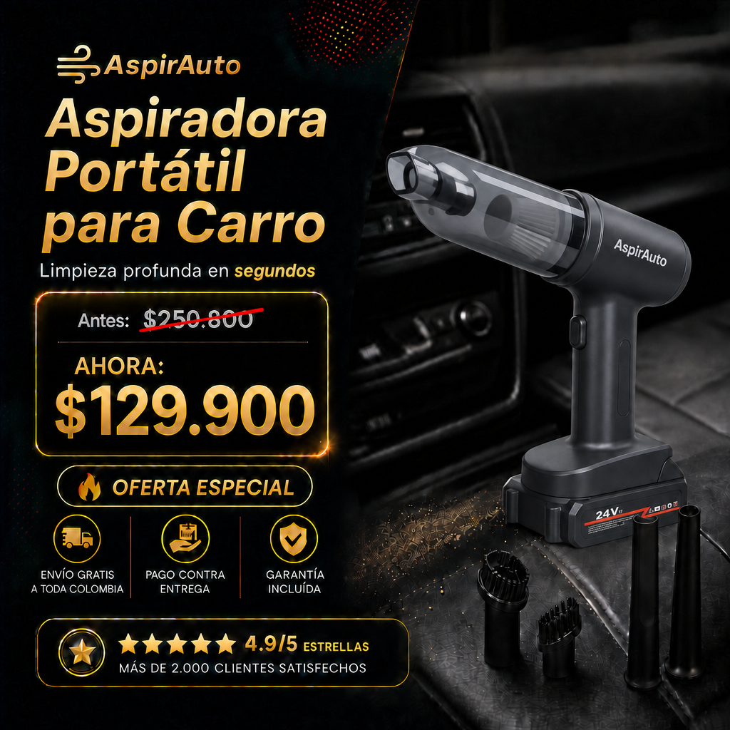 AspirAuto™ - Tu carro impecable en segundos, sin esfuerzo.