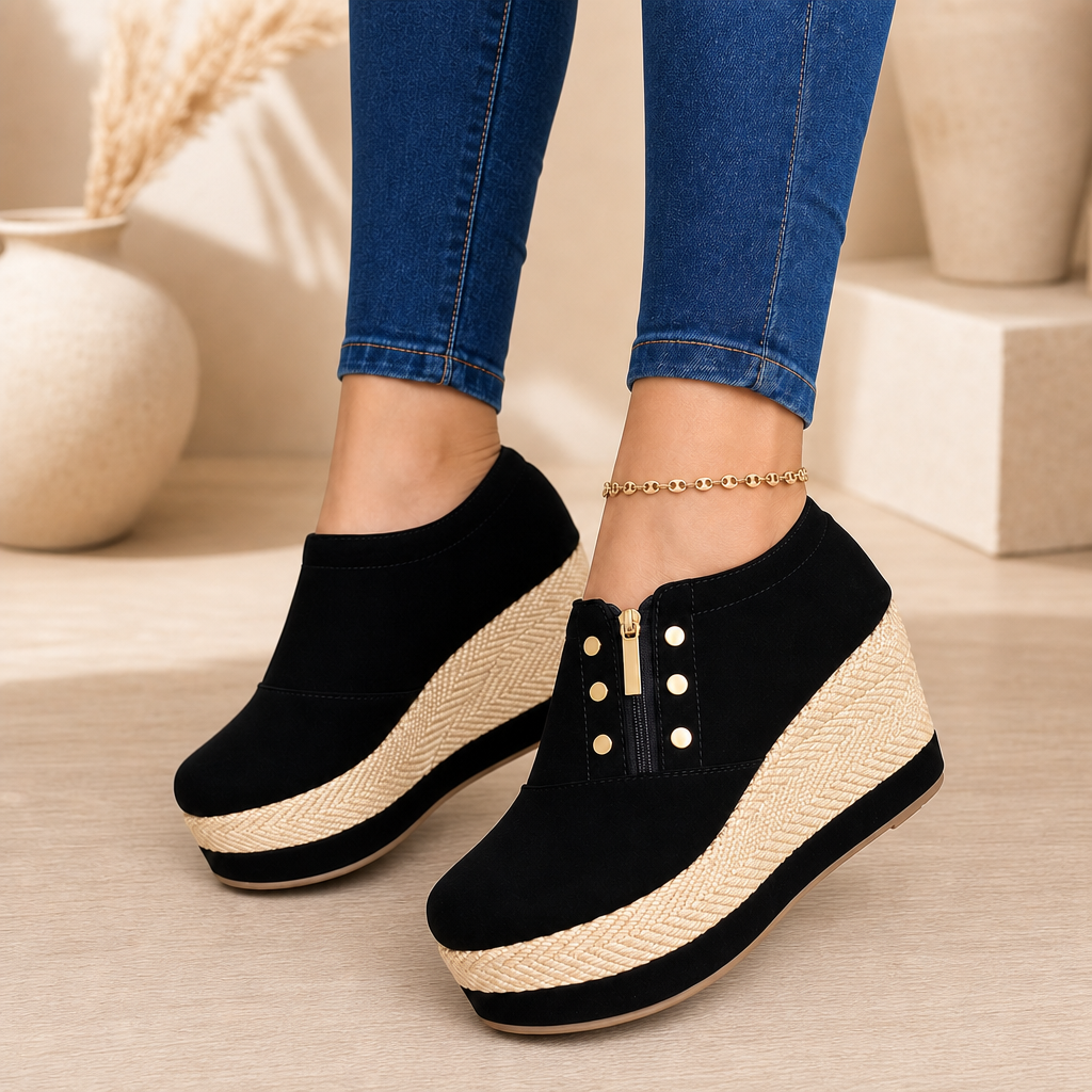 [😍NUEVOS] BOTINES ALTIVA™: cuña alta y detalle en yute para elevar tu look sin perder comodidad
