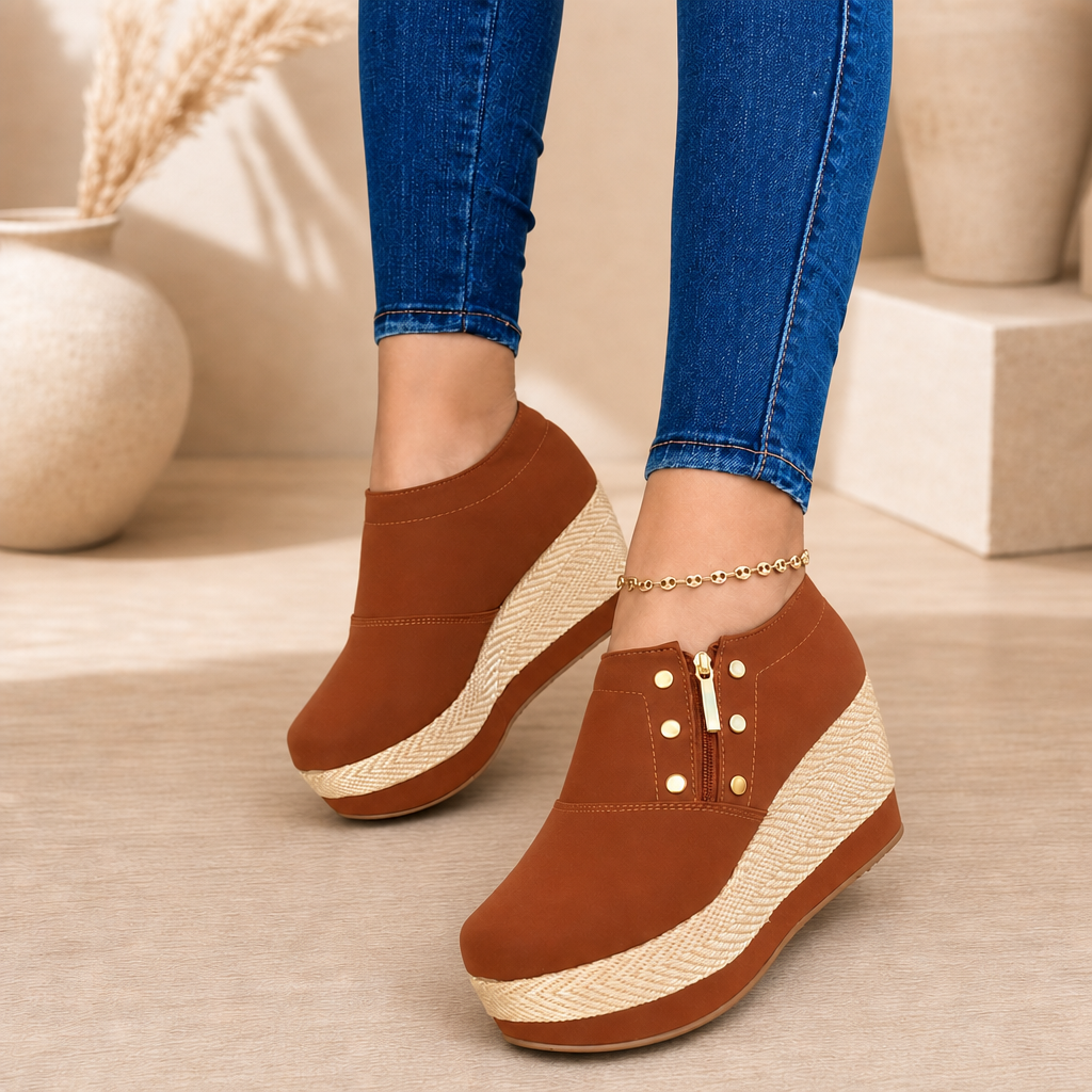 [😍NUEVOS] BOTINES ALTIVA™: cuña alta y detalle en yute para elevar tu look sin perder comodidad
