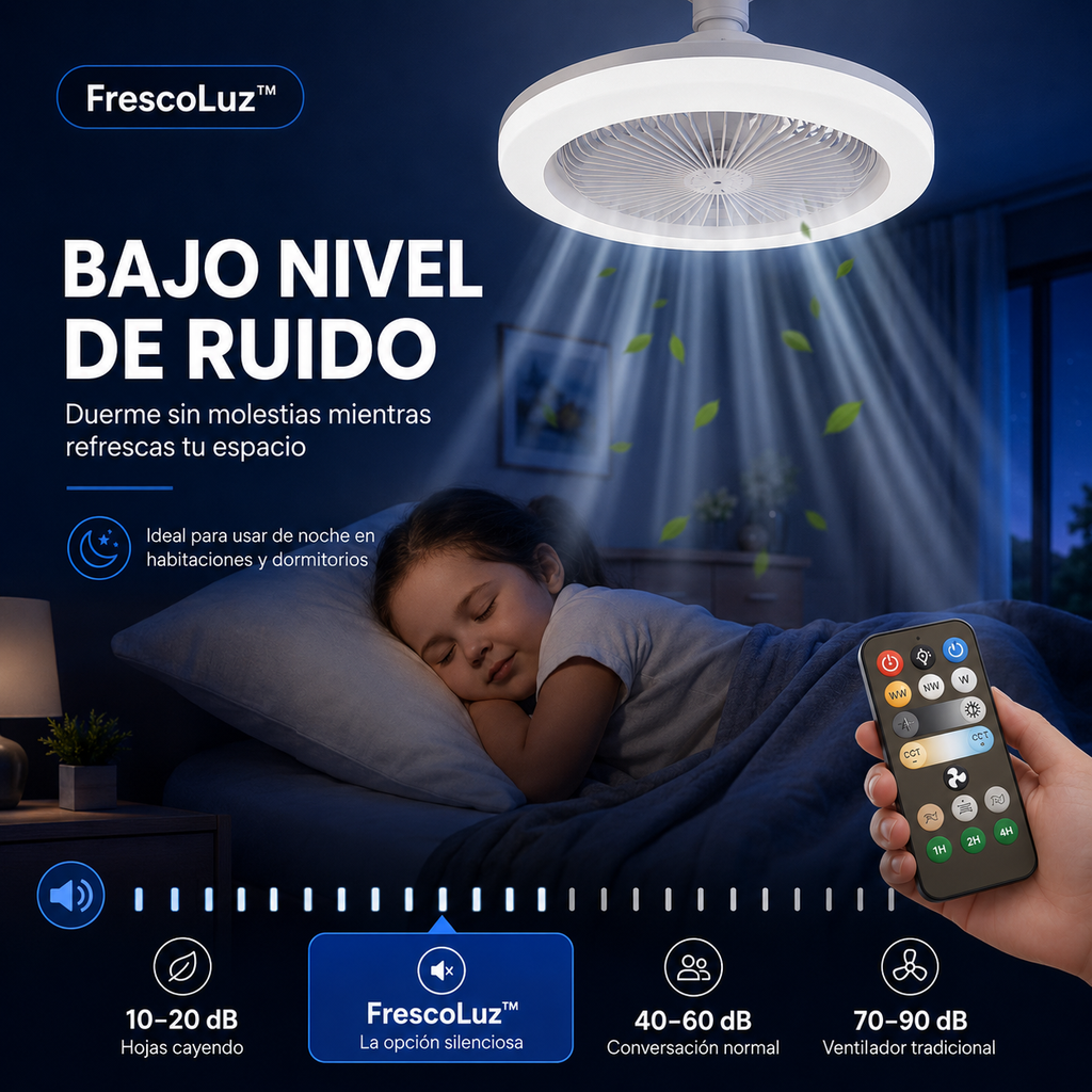 FrescoLuz™ — Ventilador LED 3 en 1 para Refrescar e Iluminar tu Hogar