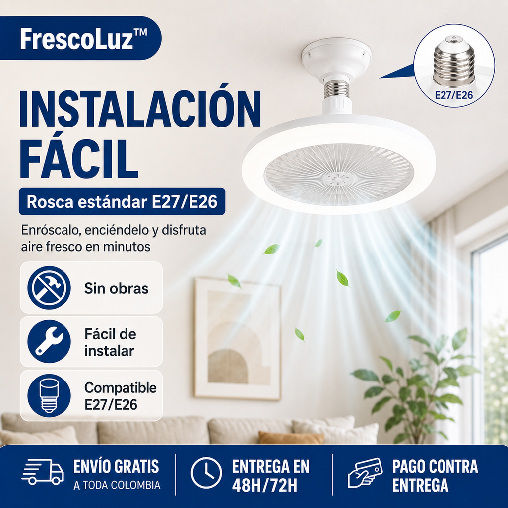 FrescoLuz™ — Ventilador LED 3 en 1 para Refrescar e Iluminar tu Hogar