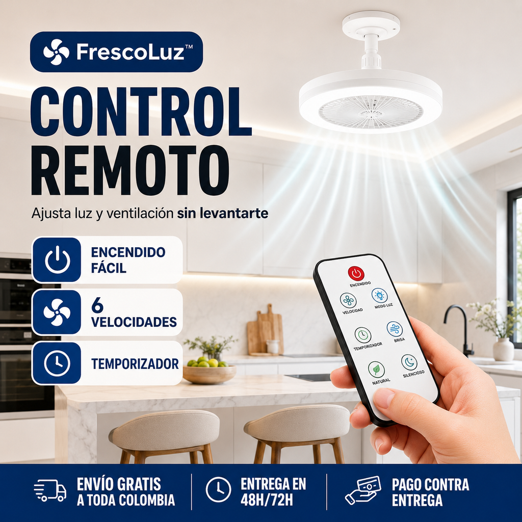 FrescoLuz™ — Ventilador LED 3 en 1 para Refrescar e Iluminar tu Hogar